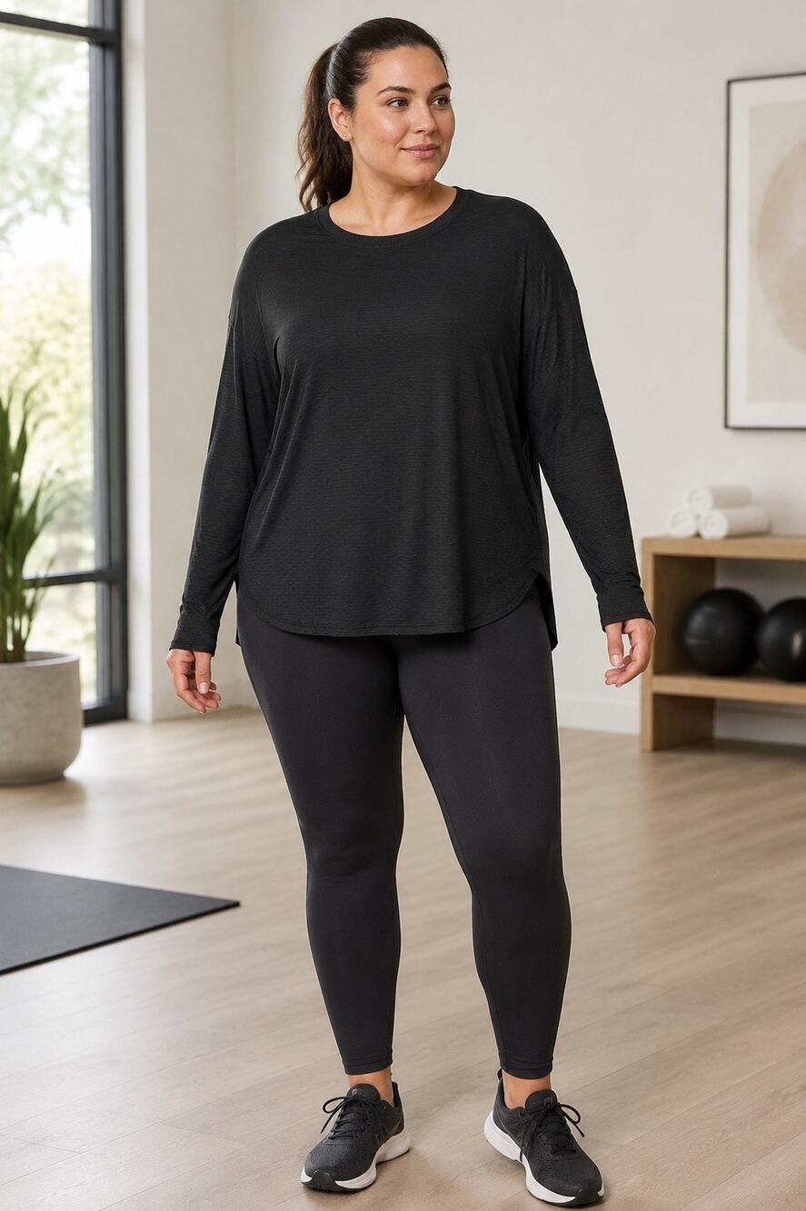 CALIA Renew Twisted Mesh Long Sleeve Tee Black Women’s XL Athletic